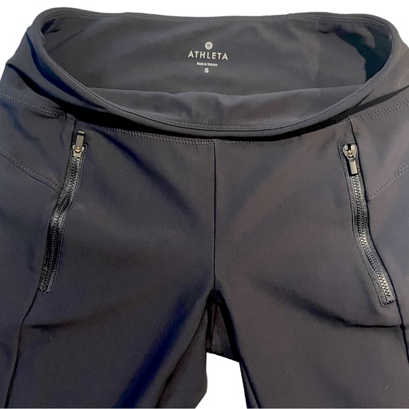 ATHLETA LEGGING WITH FRONT ZIPPER POCKETS SLITS ON ANKLE SIZE SMALL - Picture 5 of 6